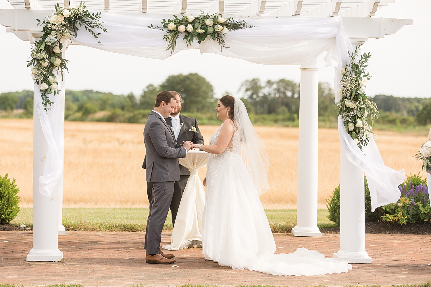 groom and bride exchange rings