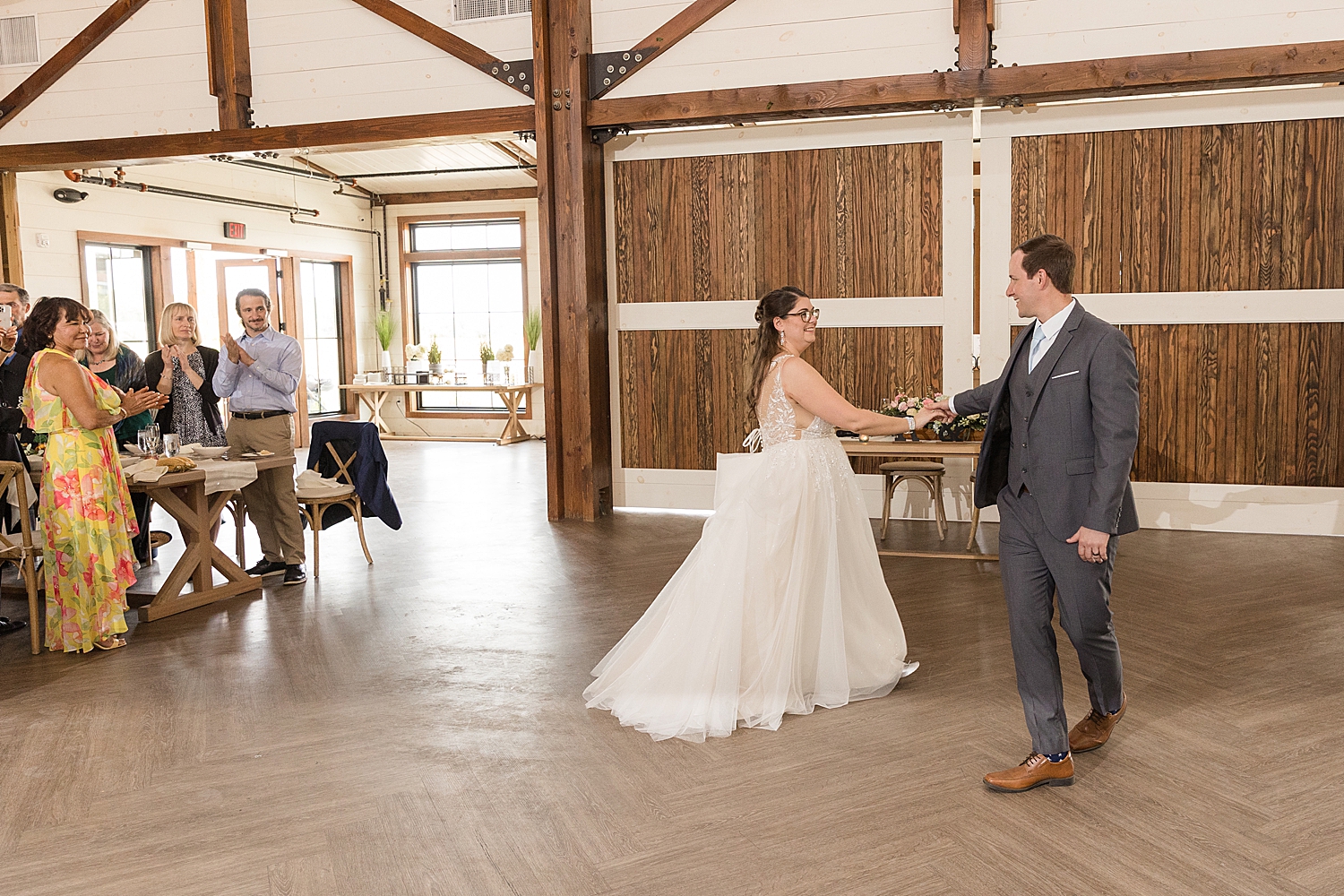 bride and groom first dance