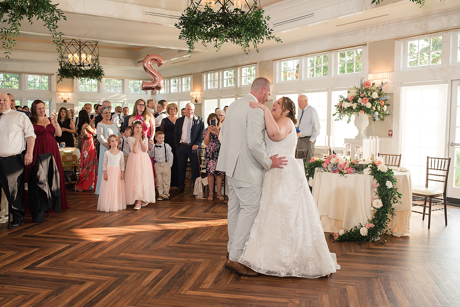 bride and groom first look