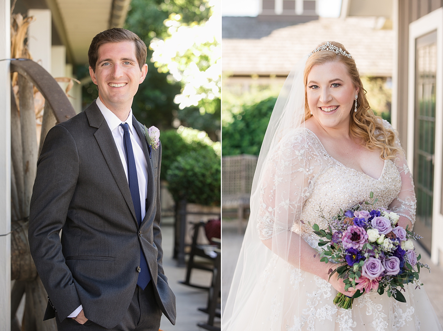 groom and bride individual portraits