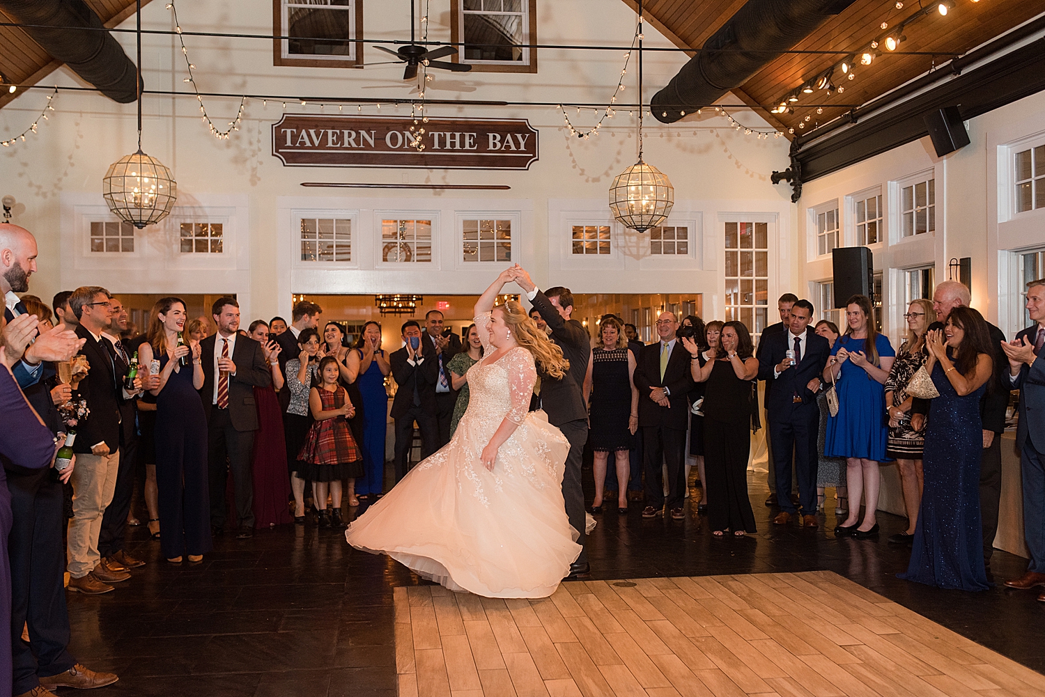 bride and groom first dance ballroom floor spin