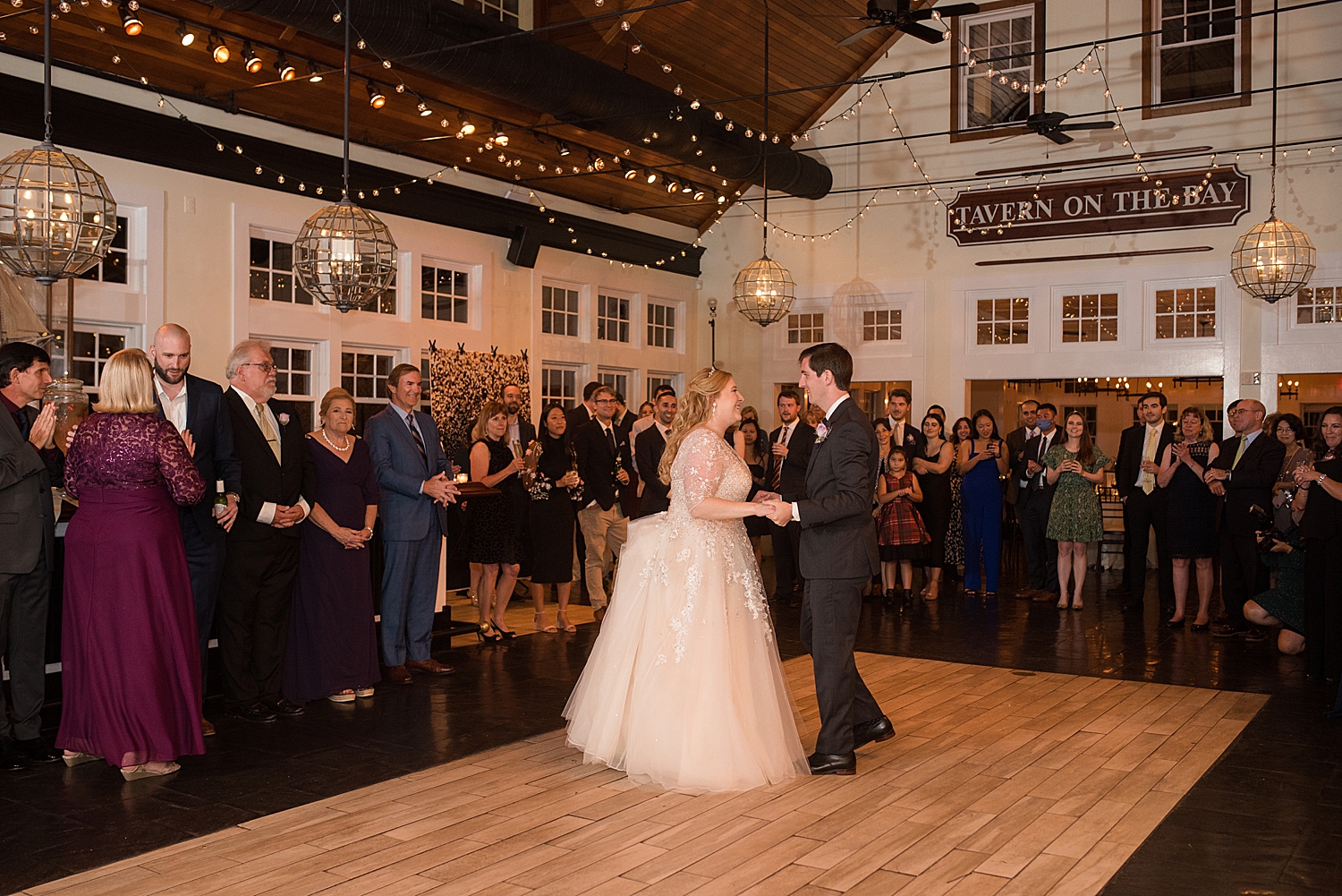 bride and groom first dance ballroom floor