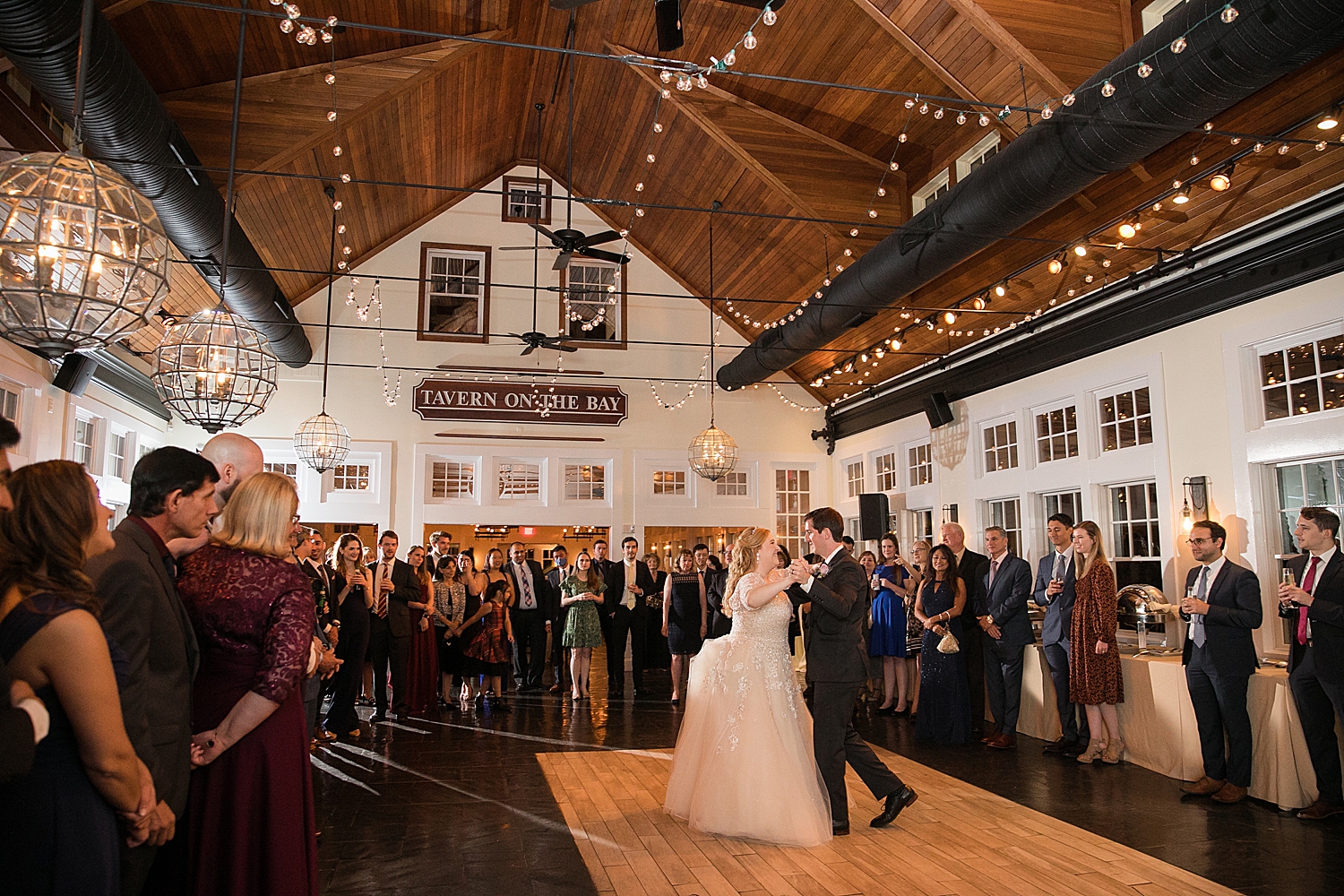 bride and groom first dance chesapeake bay beach club