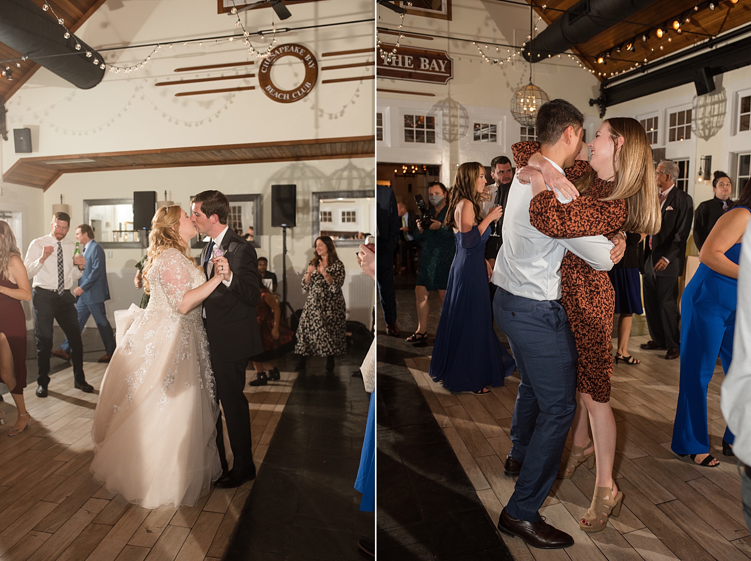 candid wedding guests dancing