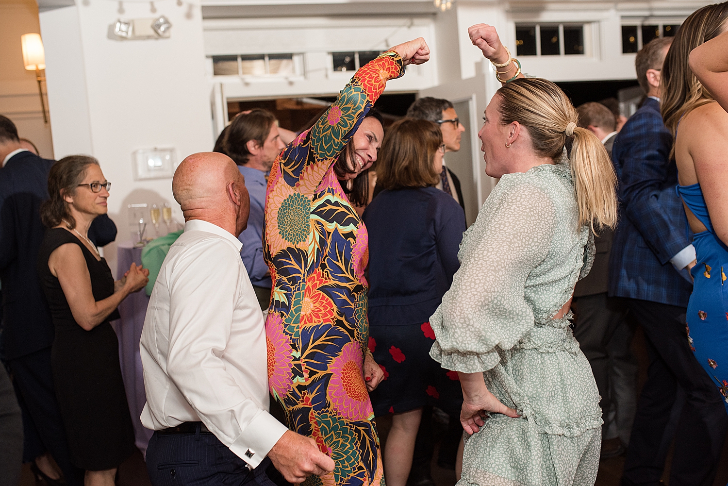 candid dancing during reception