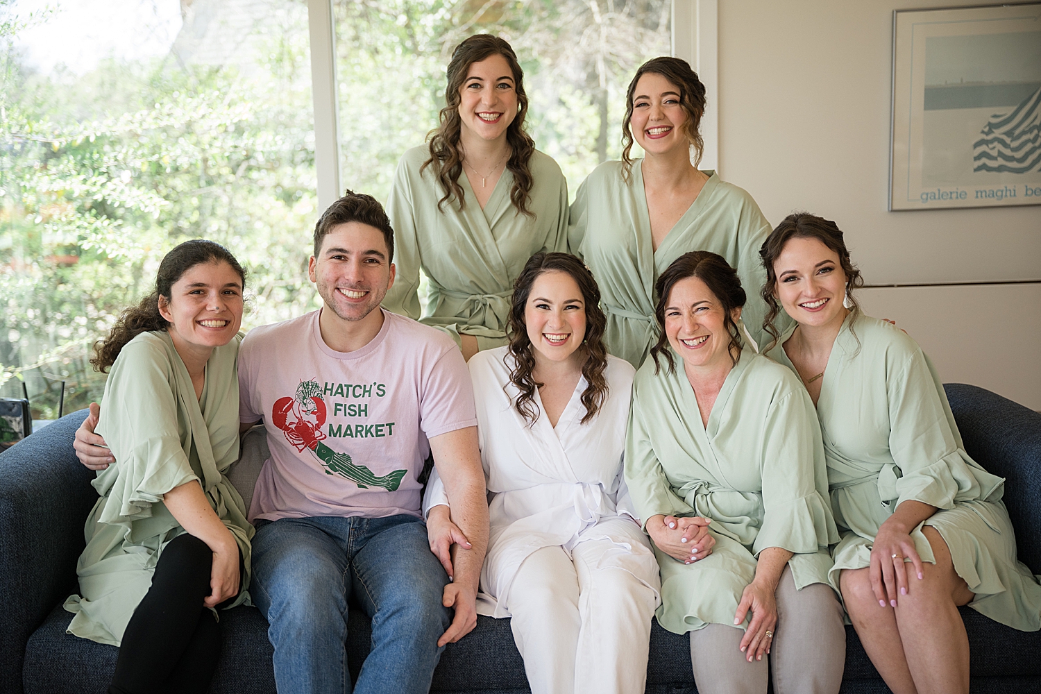 bride getting ready with bridesmaids