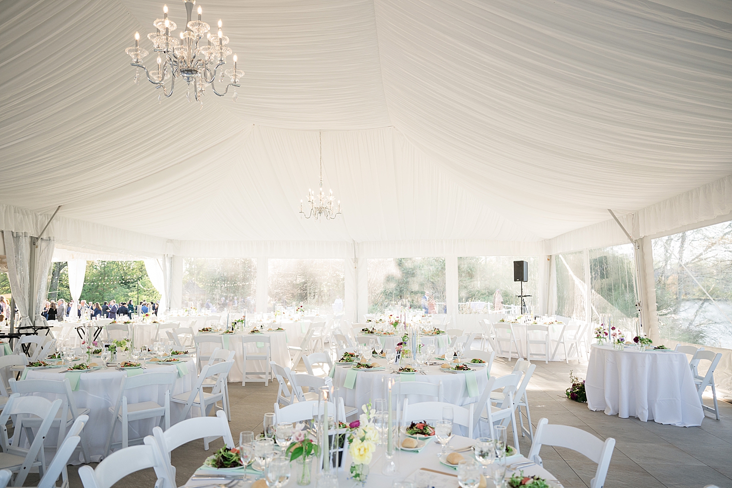 reception tent table details