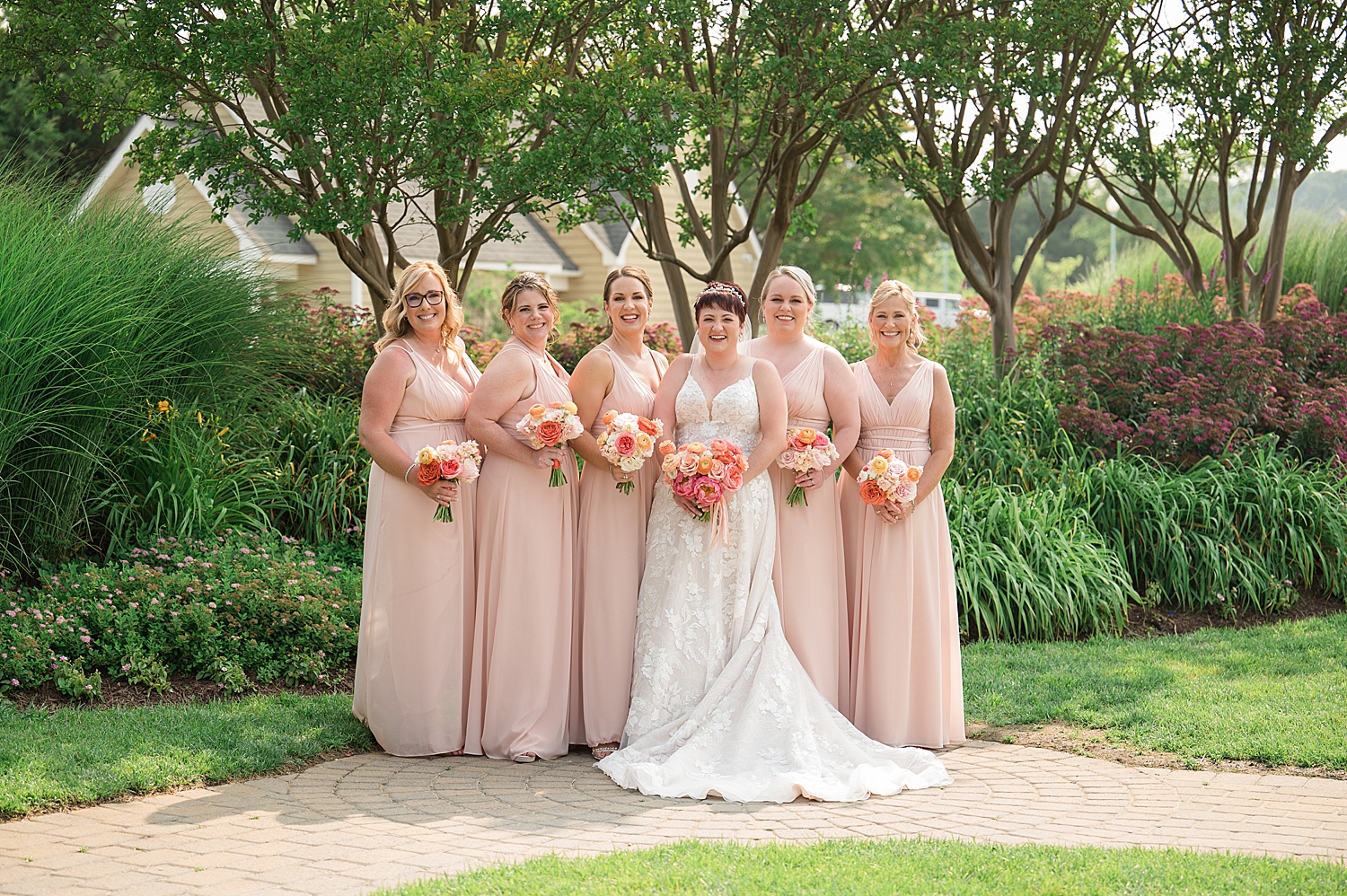 bride and bridesmaids portrait