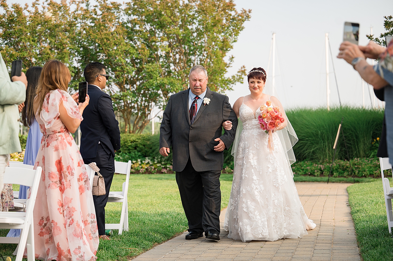 bride entering ceremony with dad