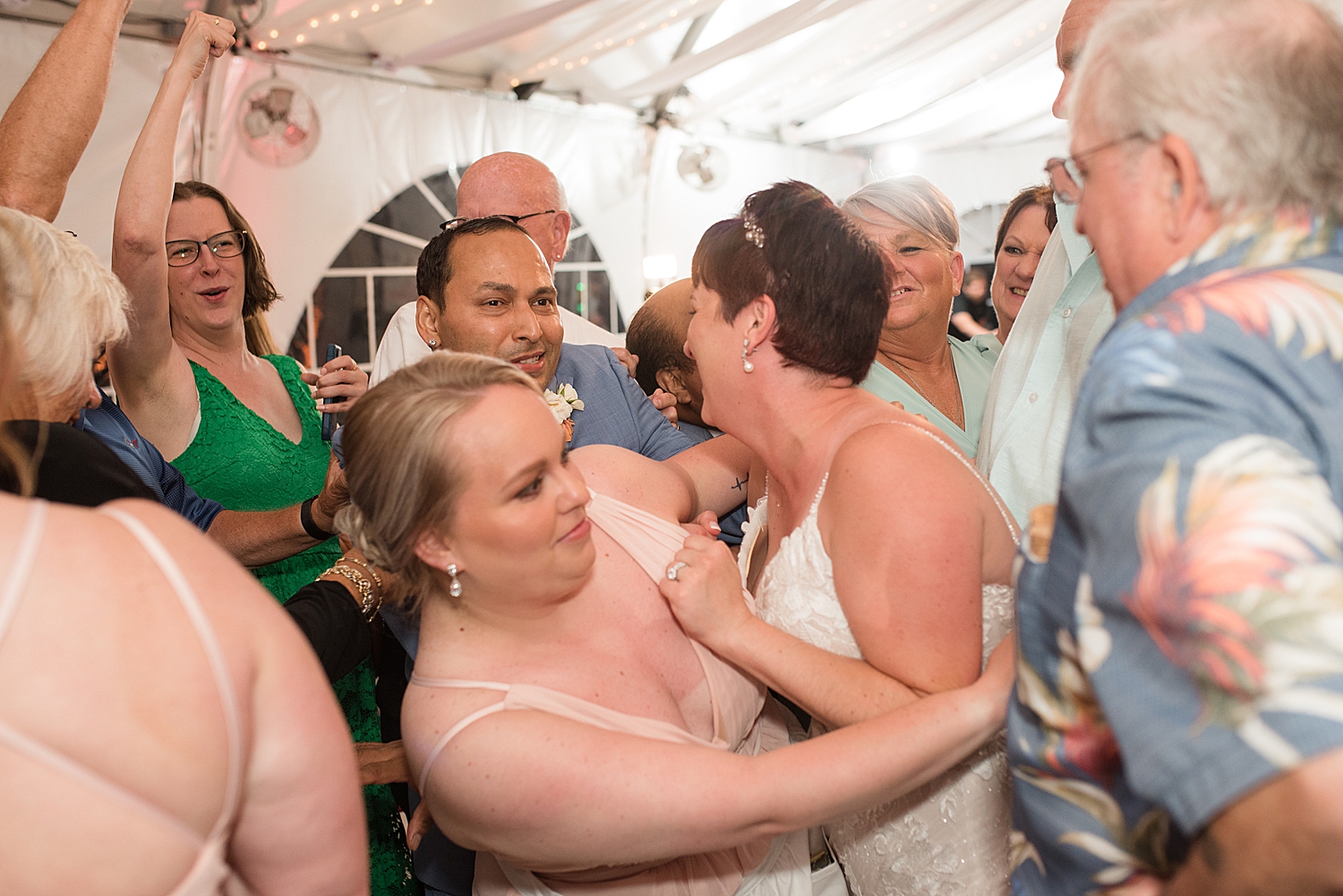 candid guests dancing