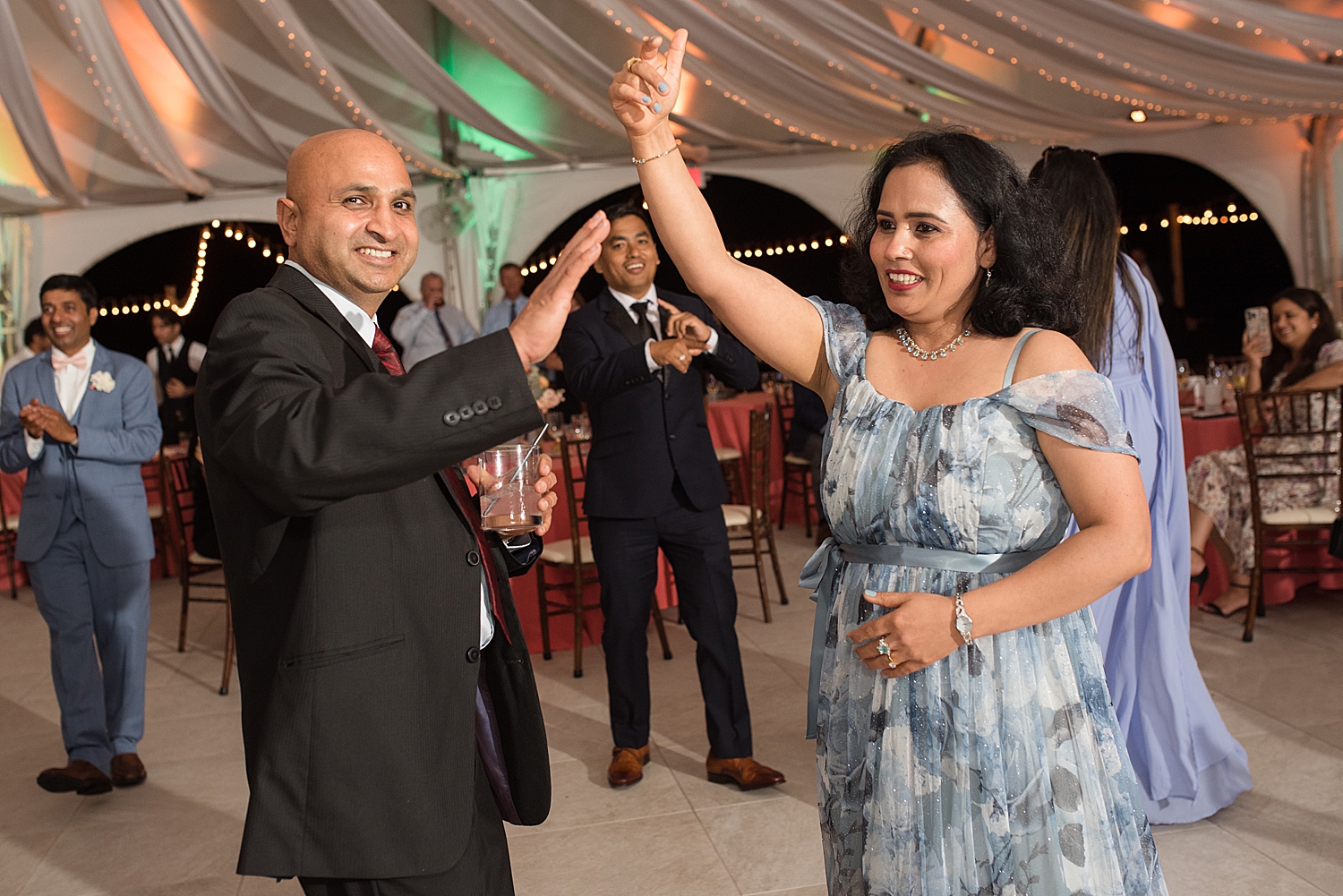 candid guests dancing