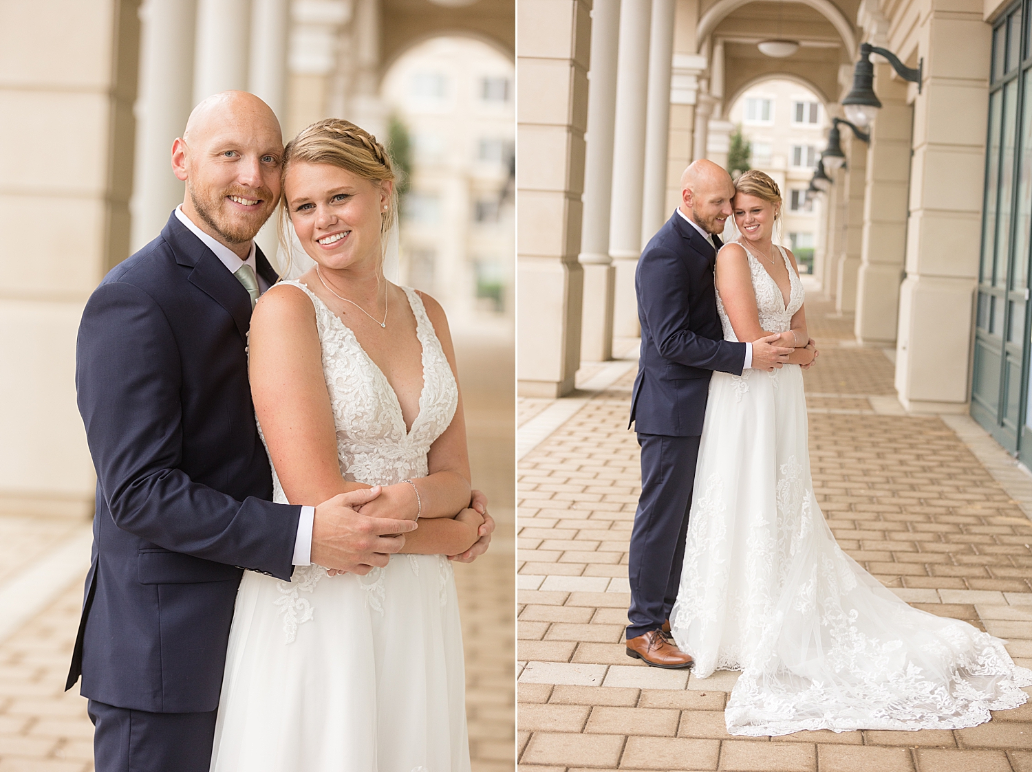 bride and groom portrait in annapolis