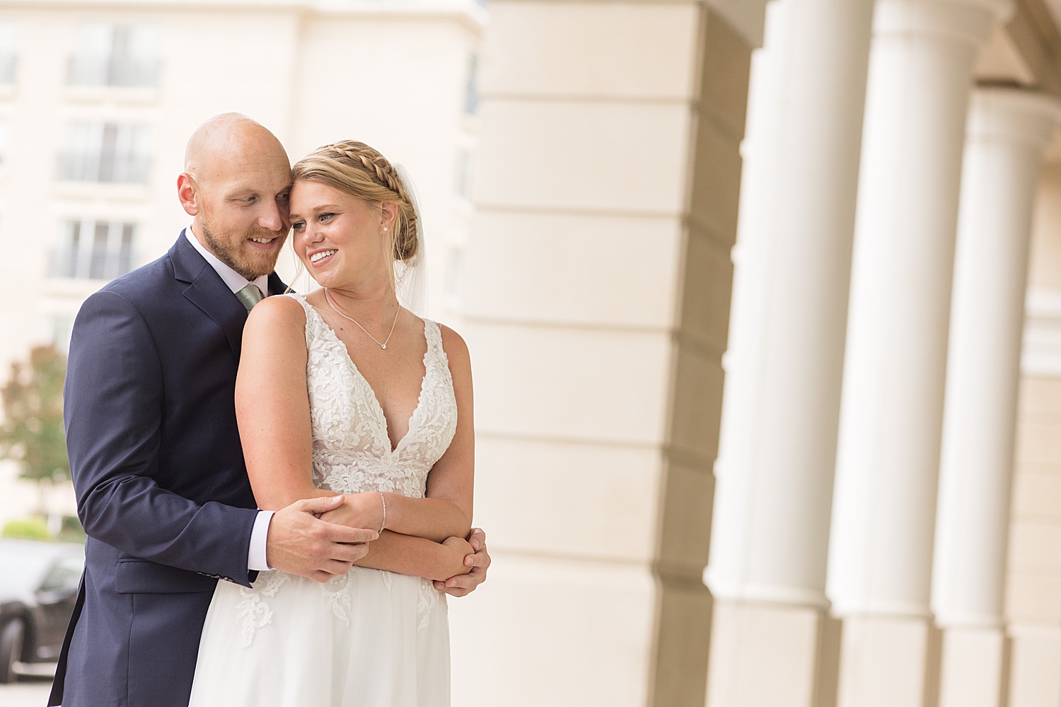 bride and groom portrait in annapolis