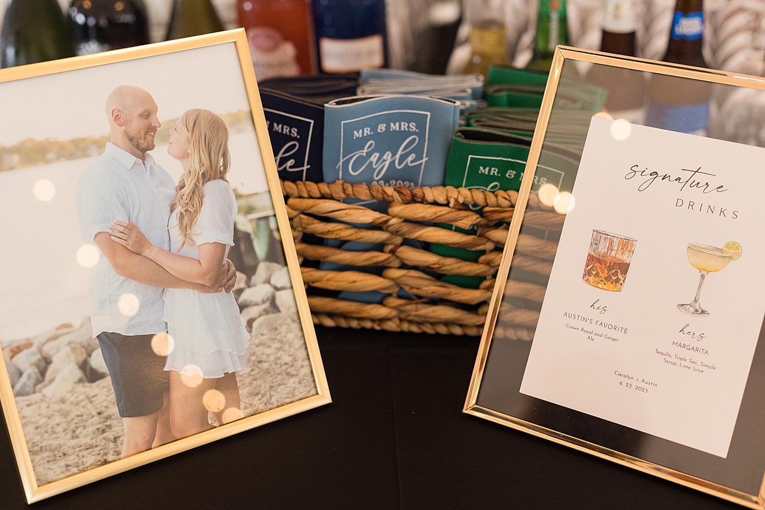 reception details picture frames