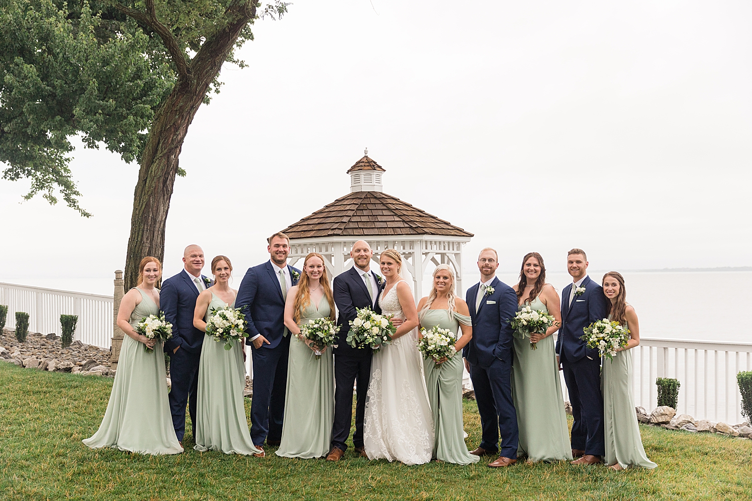 full wedding party portrait at celebrations