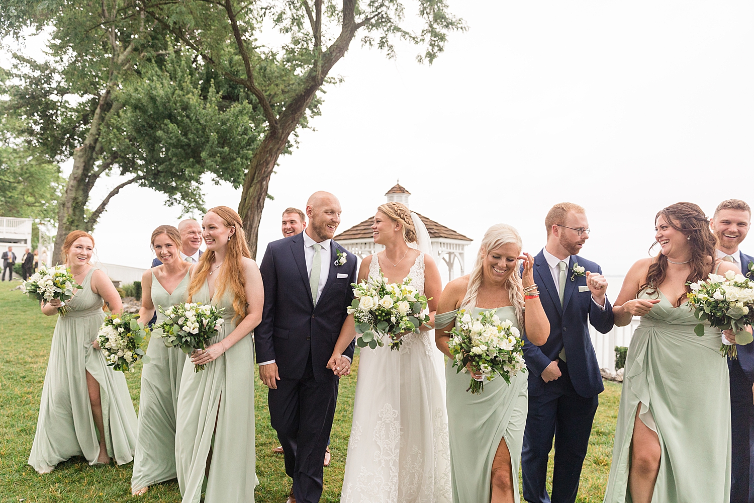 full wedding party portrait at celebrations