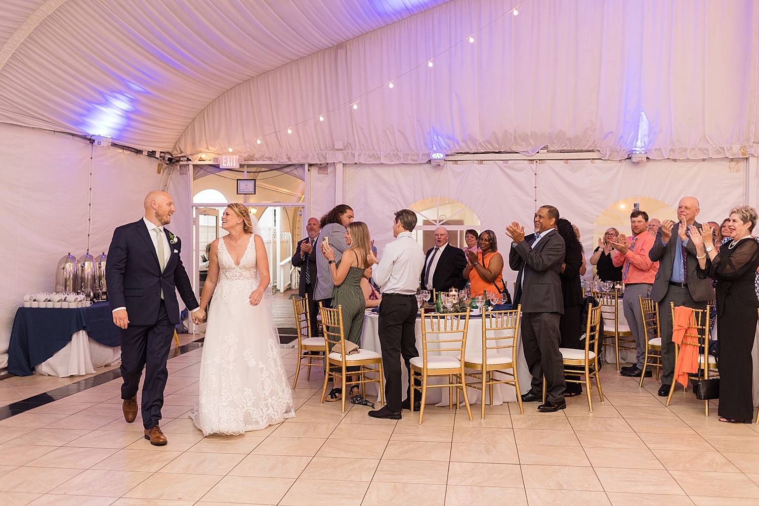 bride and groom reception entrance