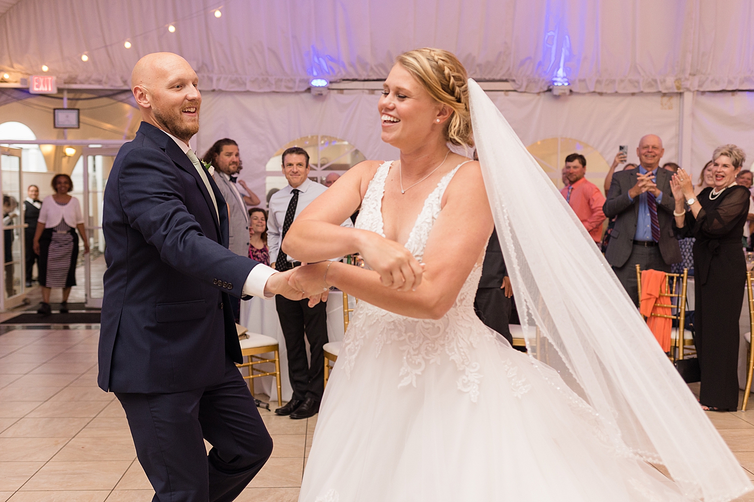 bride and groom first dance