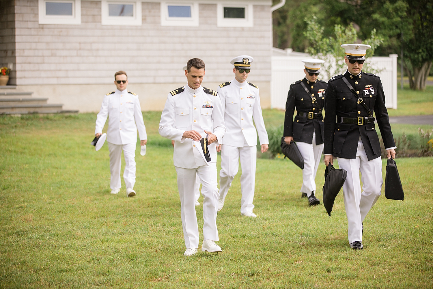 groomsmen walking