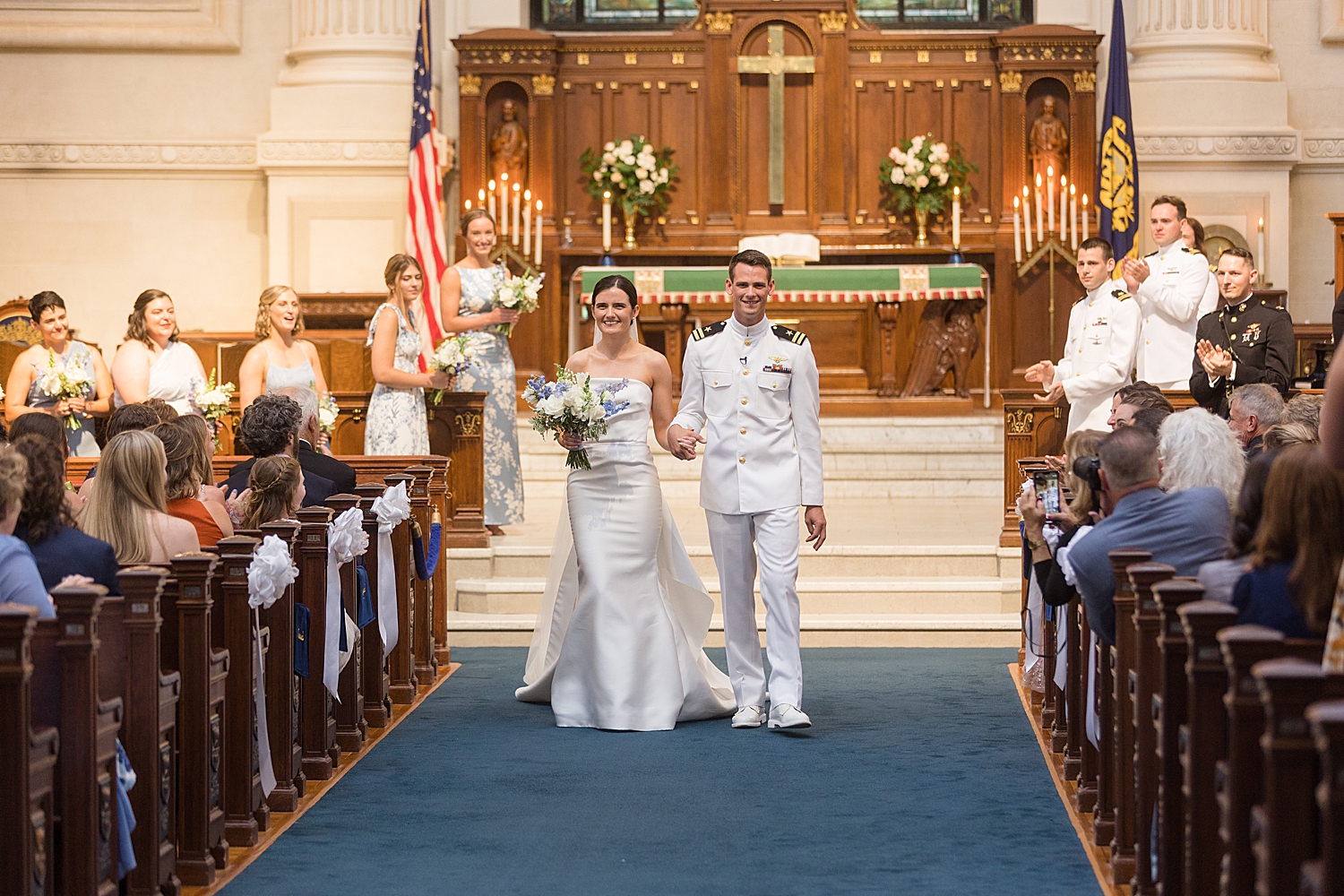 bride and groom ceremony recessional