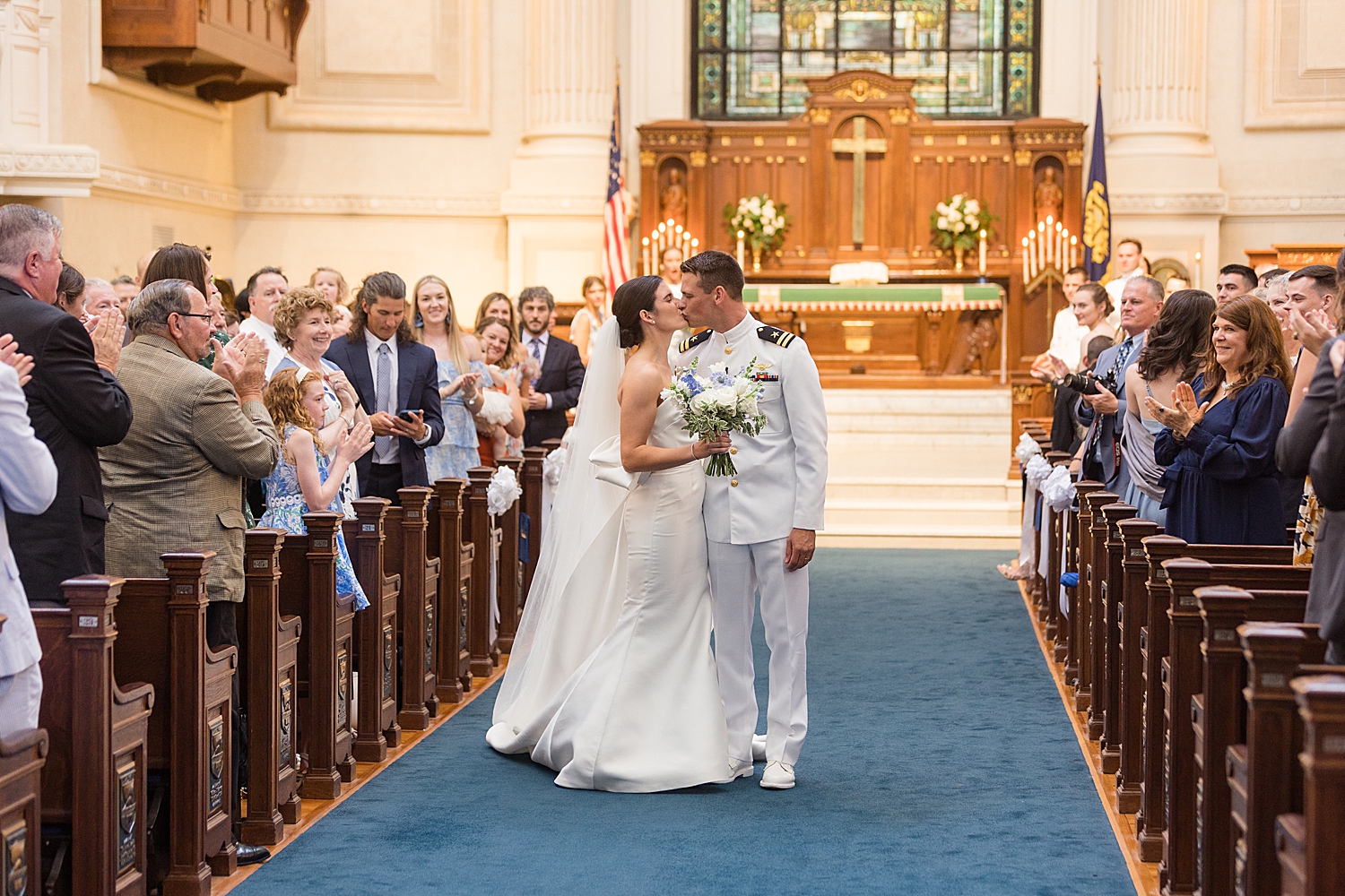 bride and groom ceremony recessional