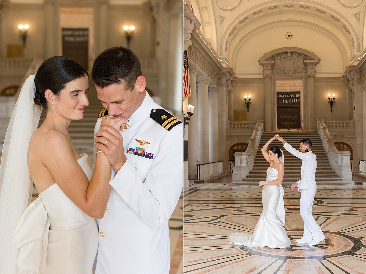 usna annapolis bride and groom portrait