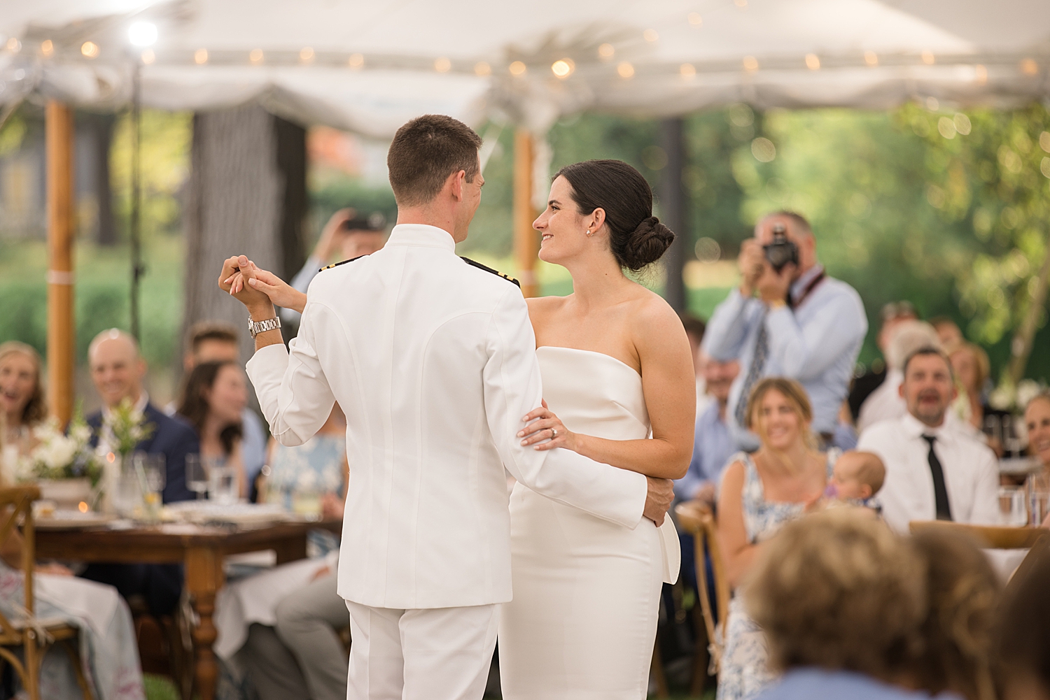 bride and groom first dance