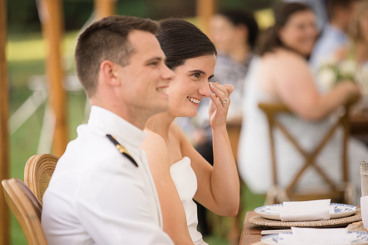 wedding speech reactions from couple