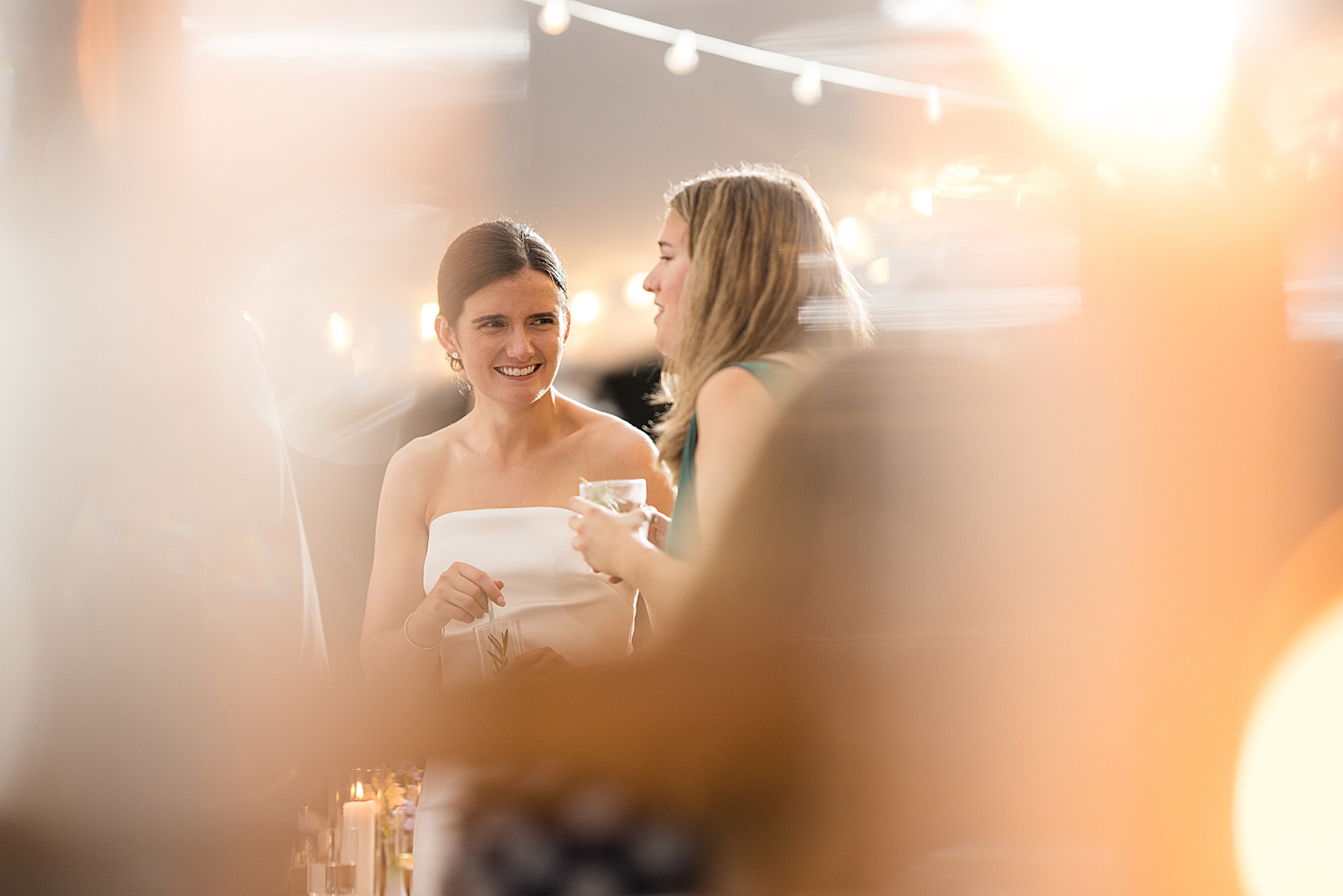 candid wedding guests dancing