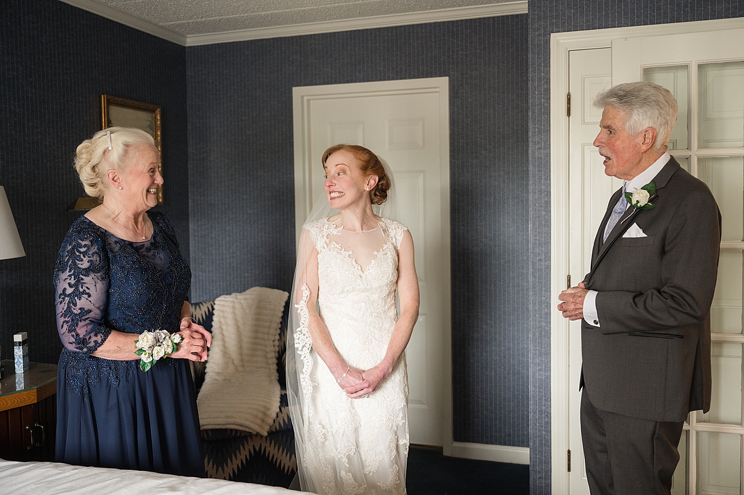 bride with mom and dad