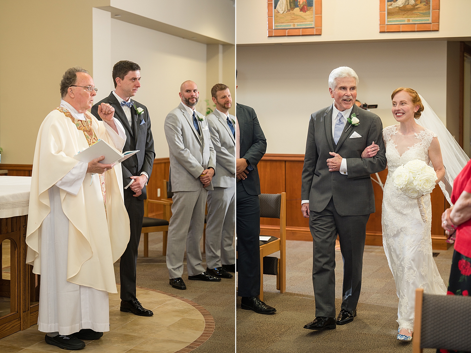 bride enters church ceremony