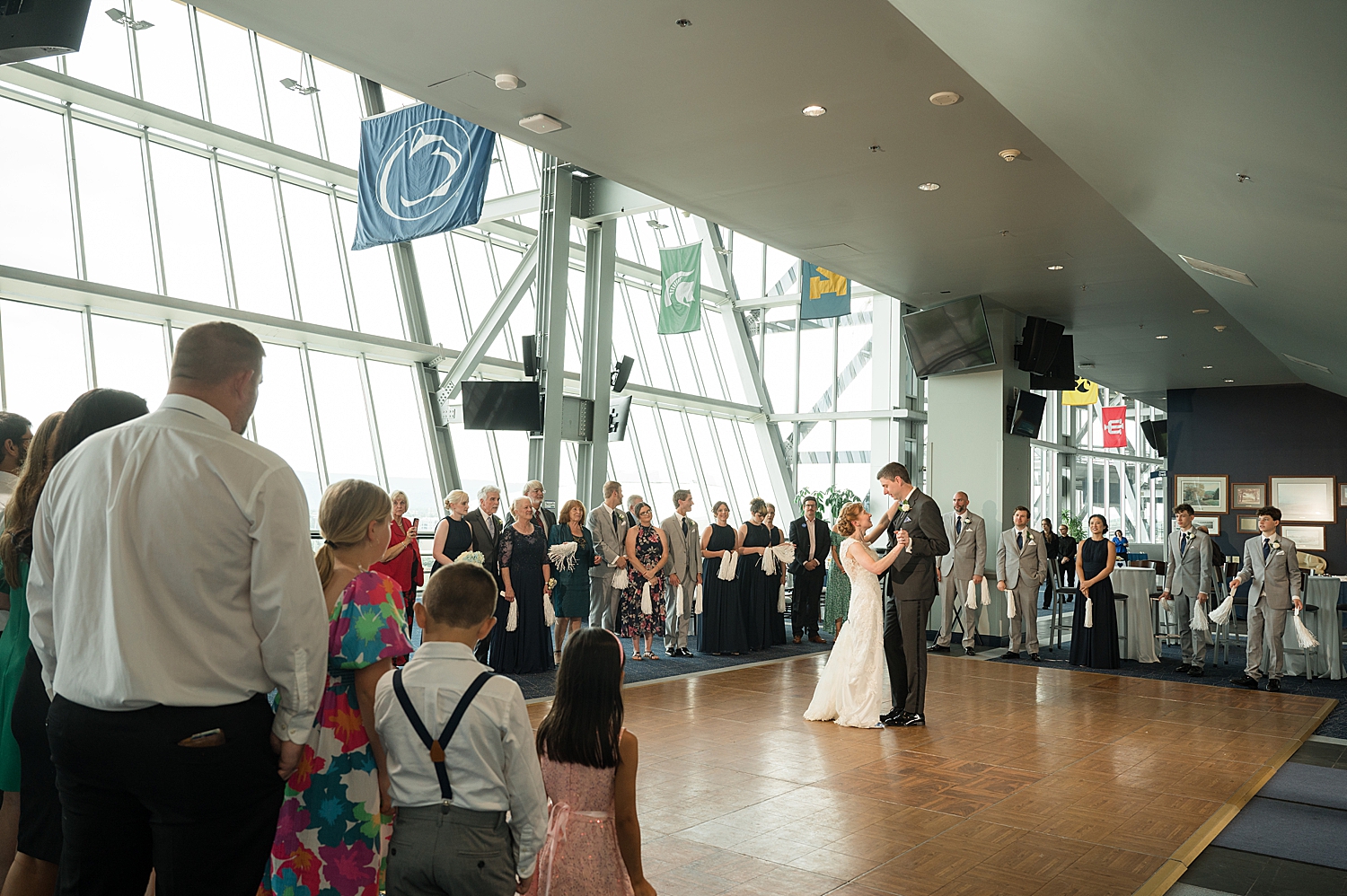 bride and groom first dance