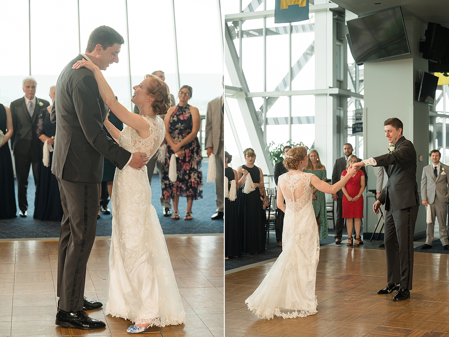 bride and groom first dance