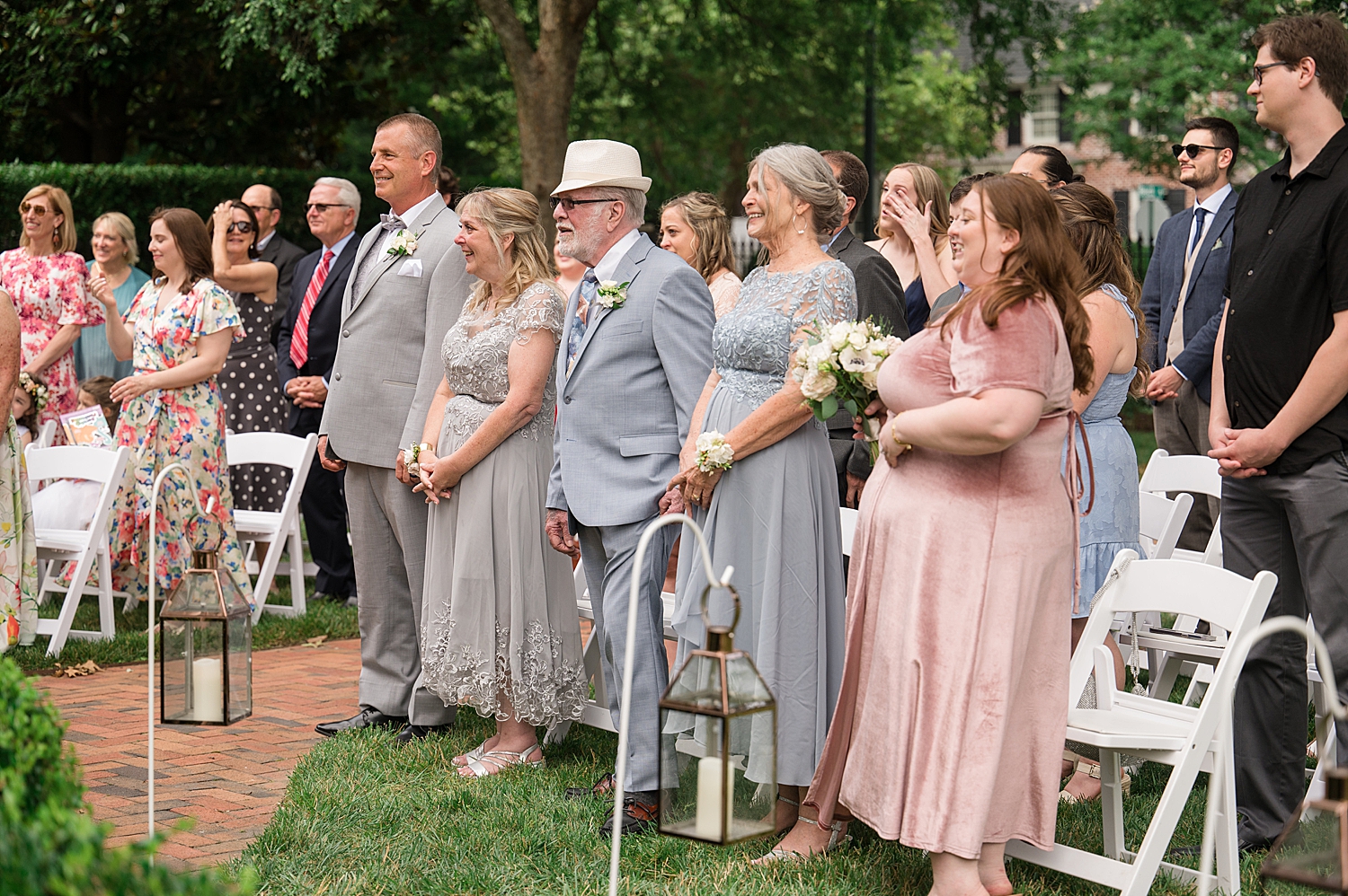 guests stand for the entrance of the bride