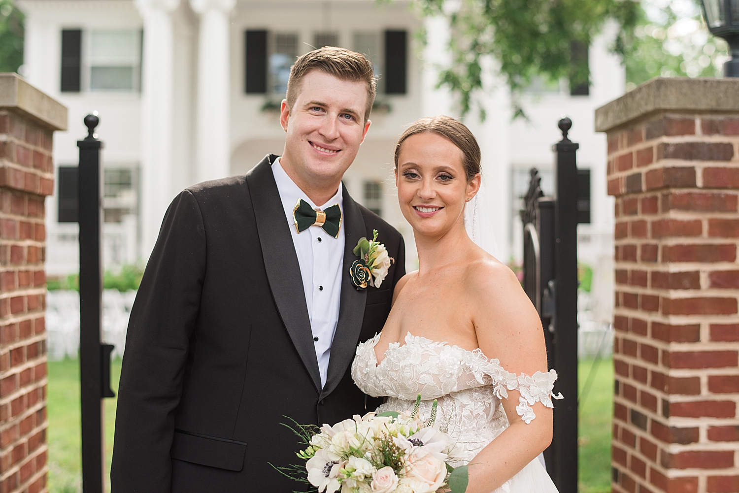 bride and groom portrait smiling