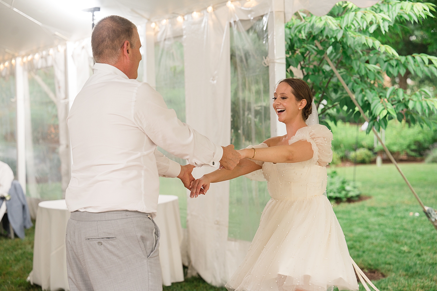 bride dances with dad