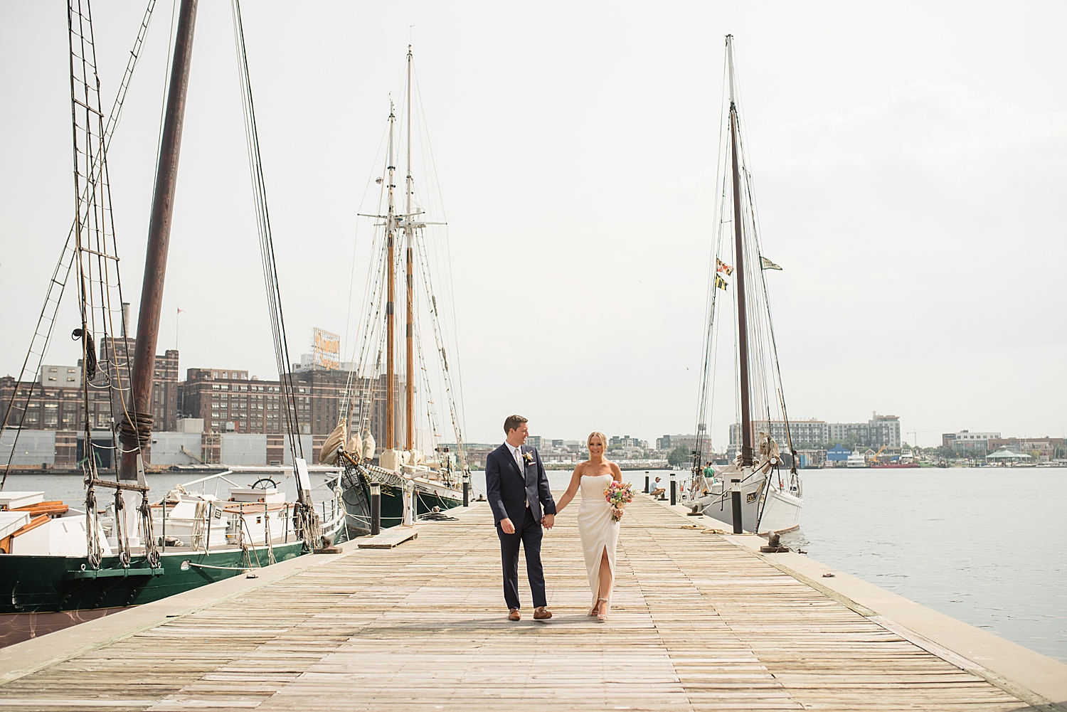 bride and groom portraits in baltimore