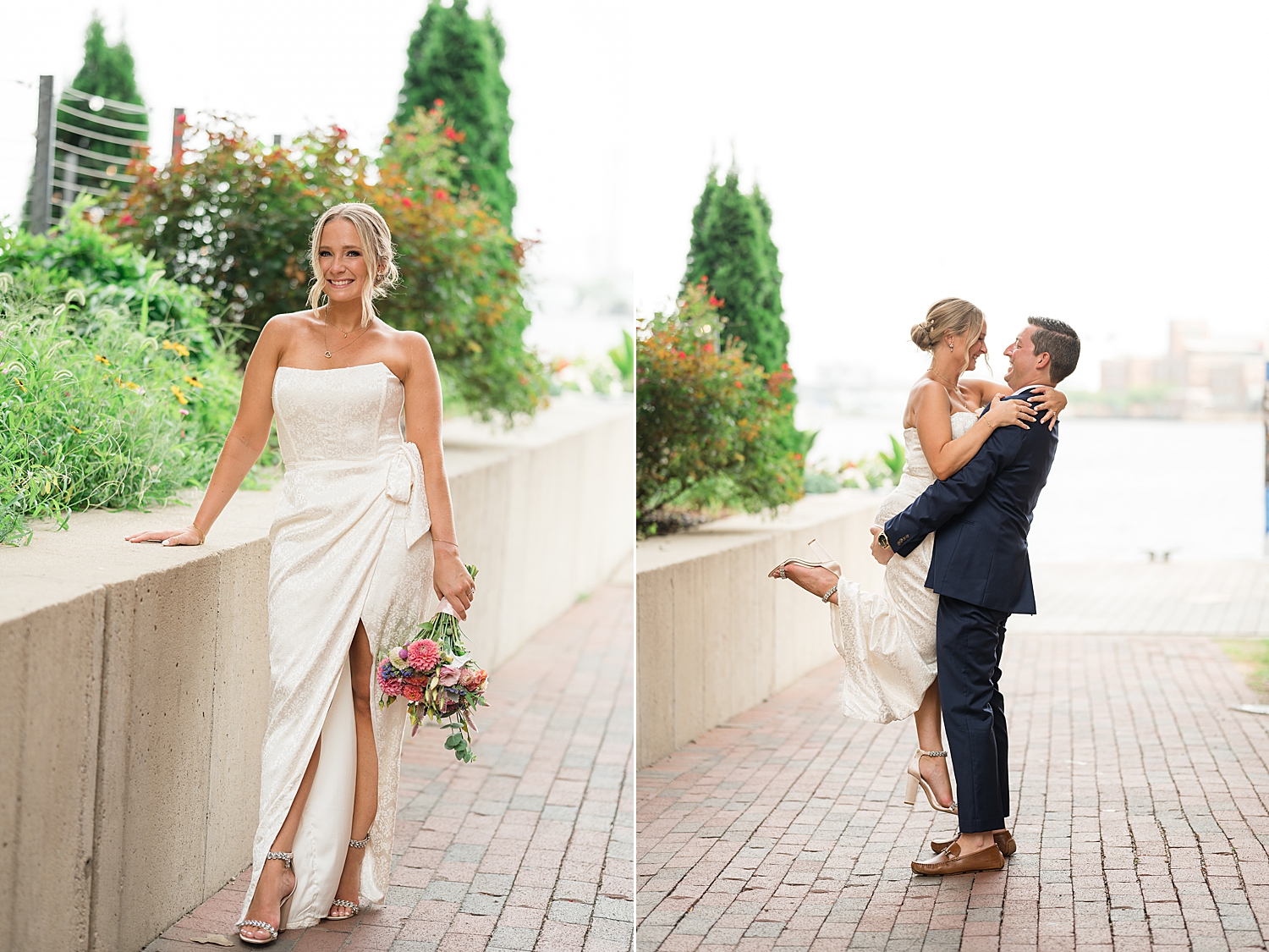 bride and groom portraits in baltimore