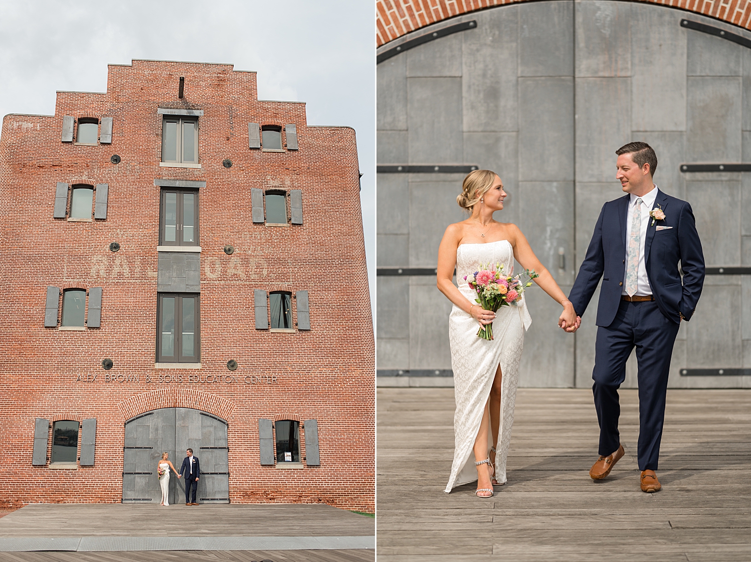 bride and groom portraits in baltimore