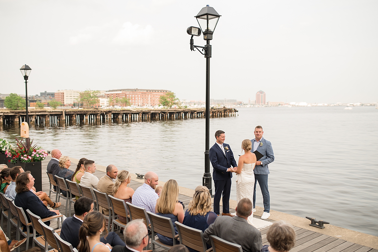 bride and groom get married in fell's point