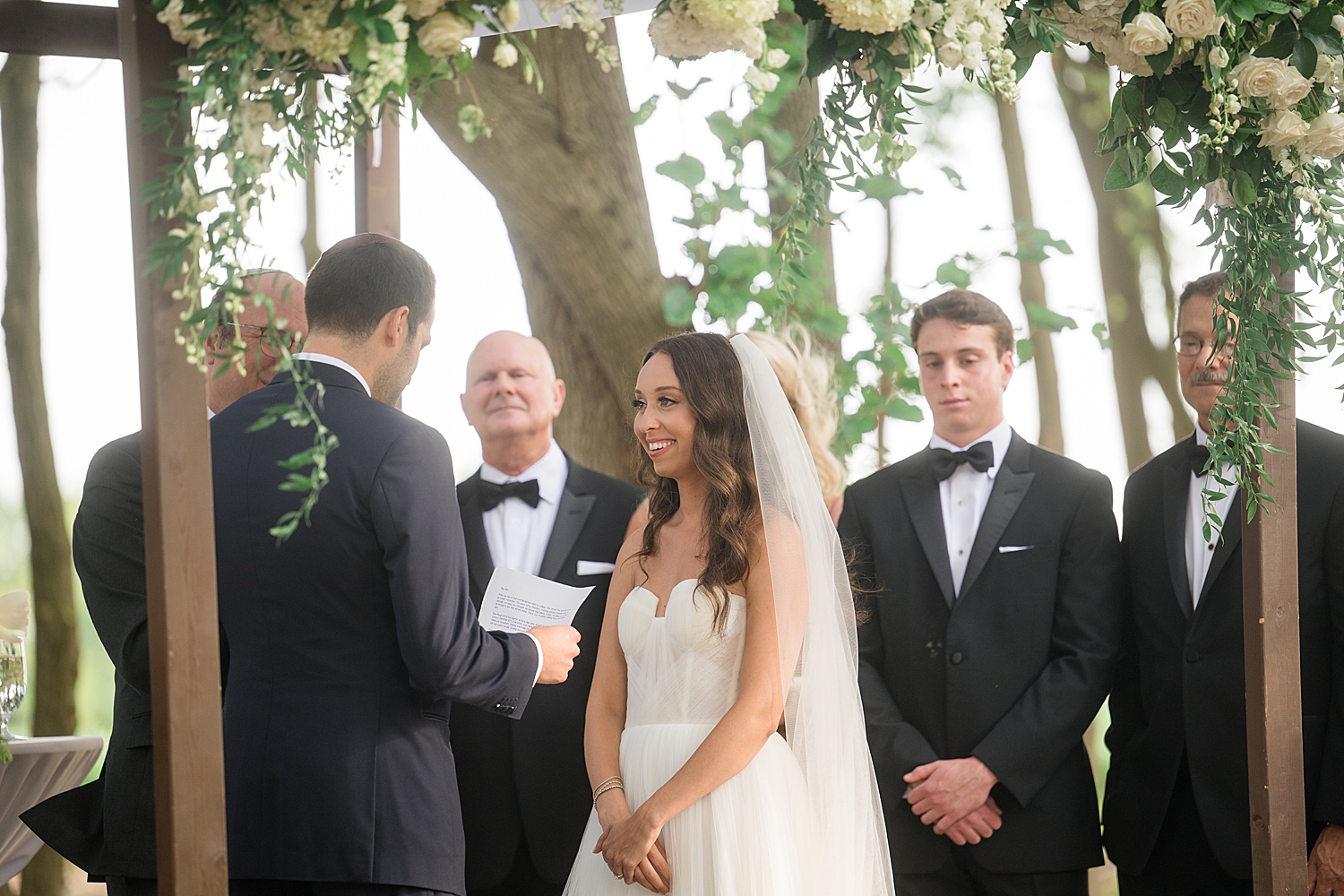 eastern shore wedding ceremony in the woods