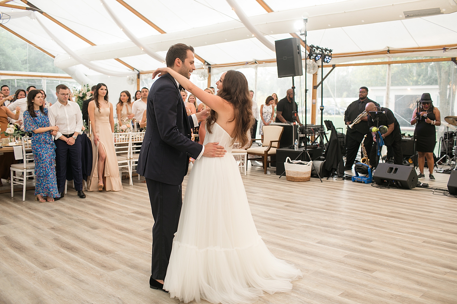 bride and groom first dance