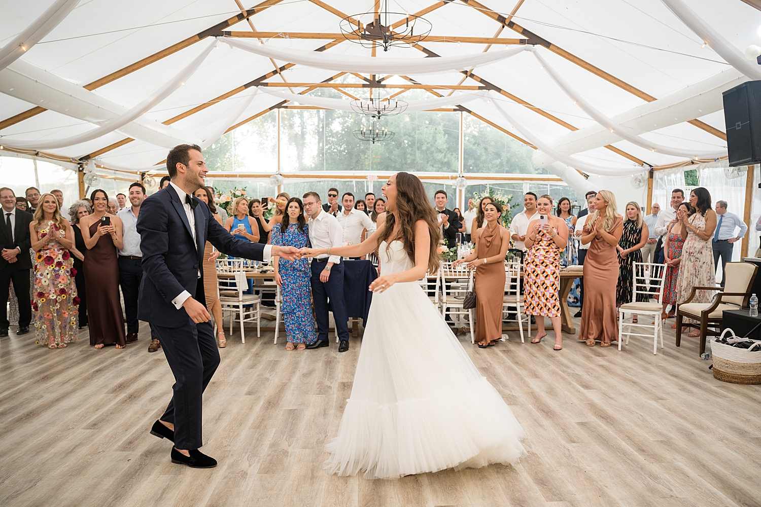 bride and groom first dance