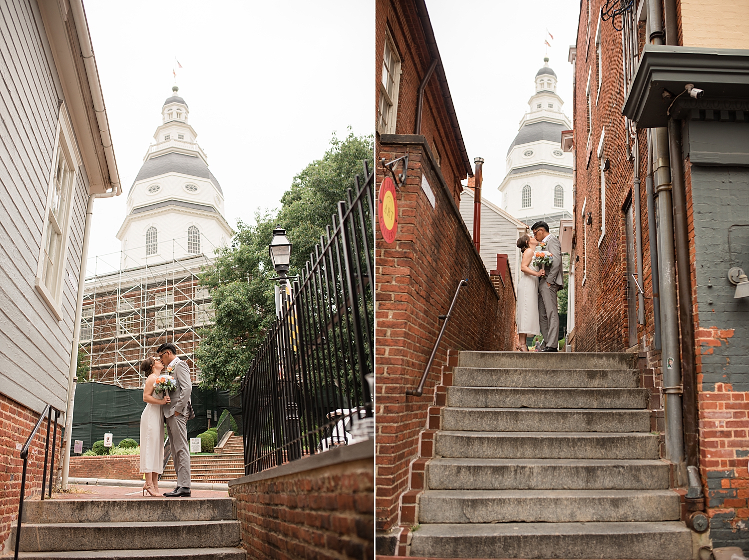 bride and groom portrait in annapolis