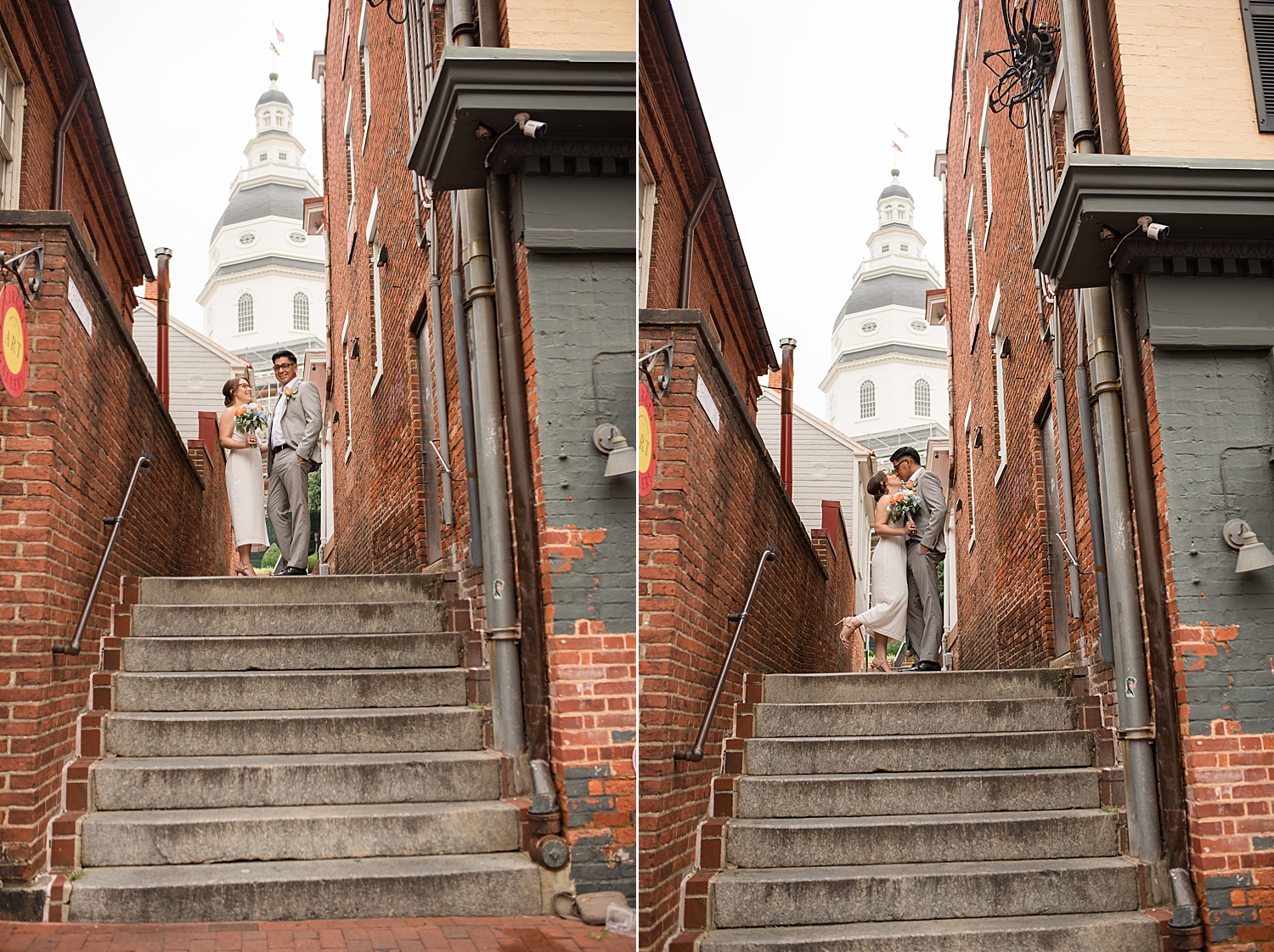 bride and groom portrait in annapolis