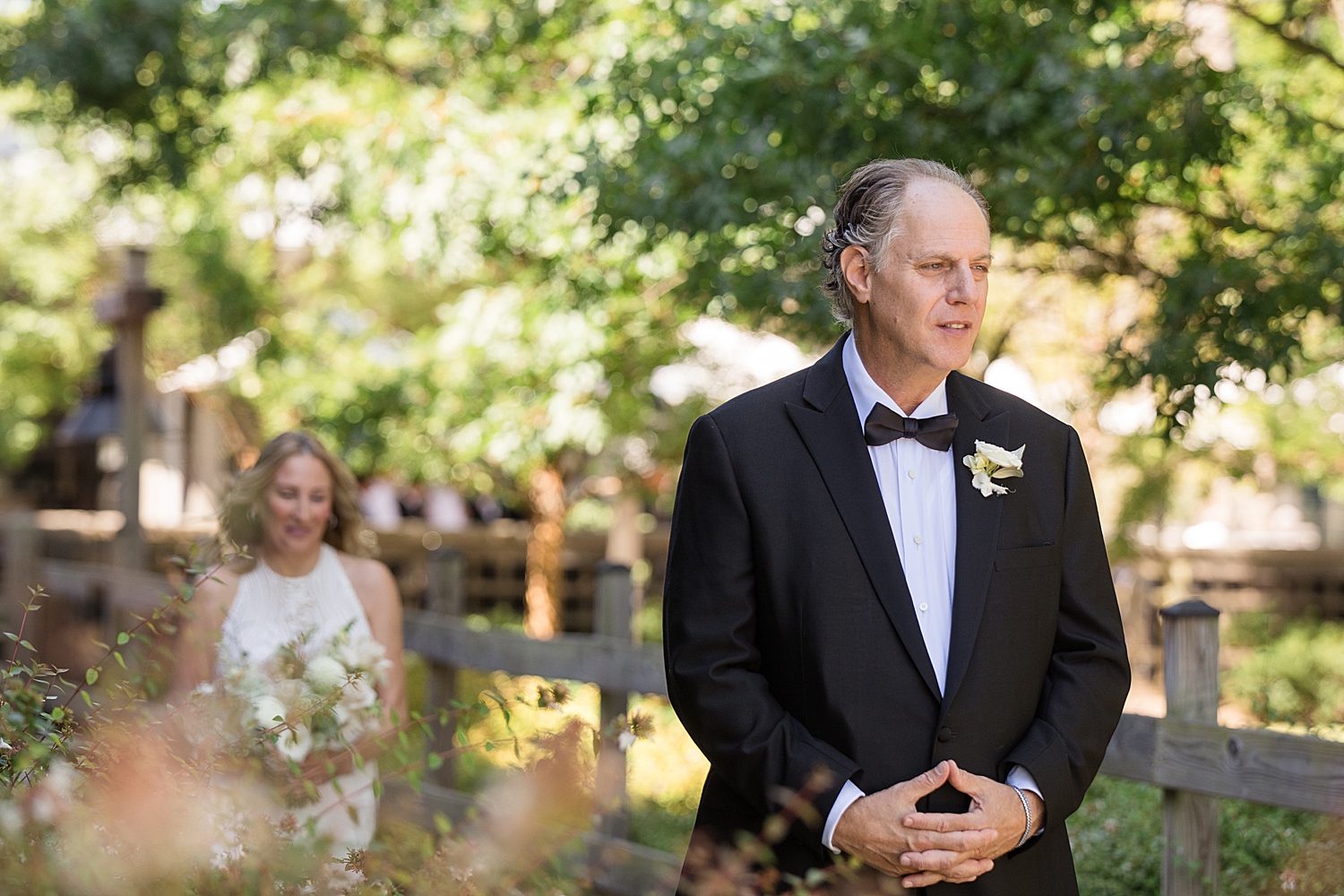 bride and groom first look