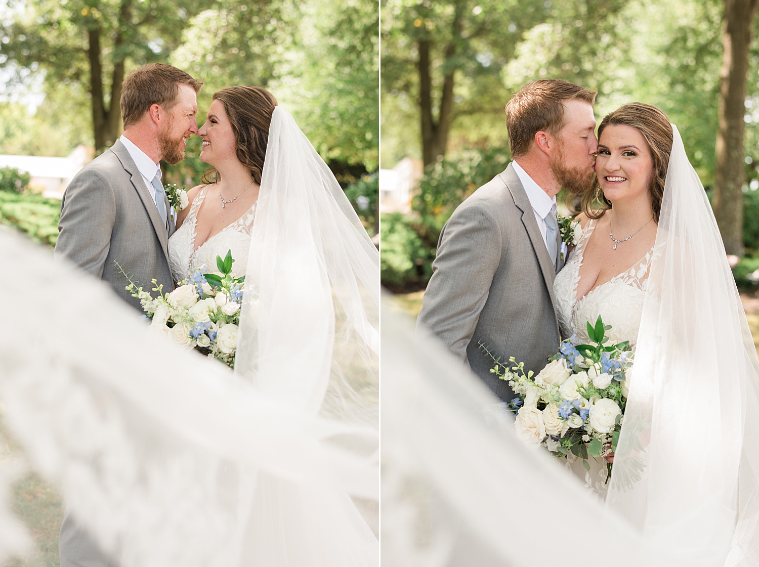 couple portrait in greenery on kent island