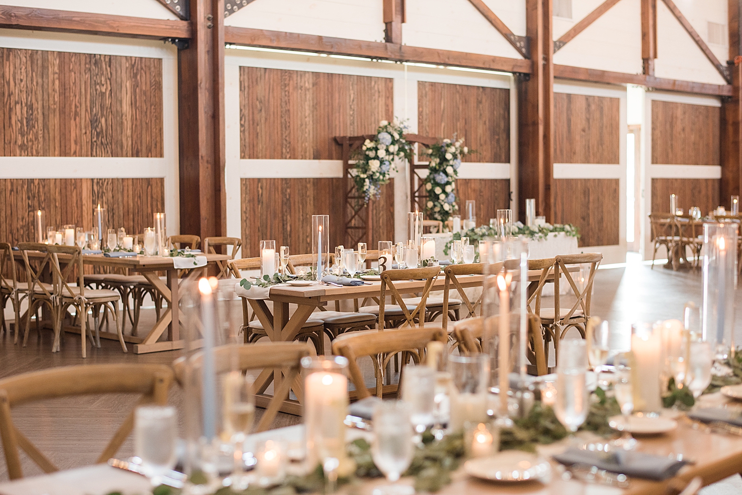 room shot of tablescape, blue decor