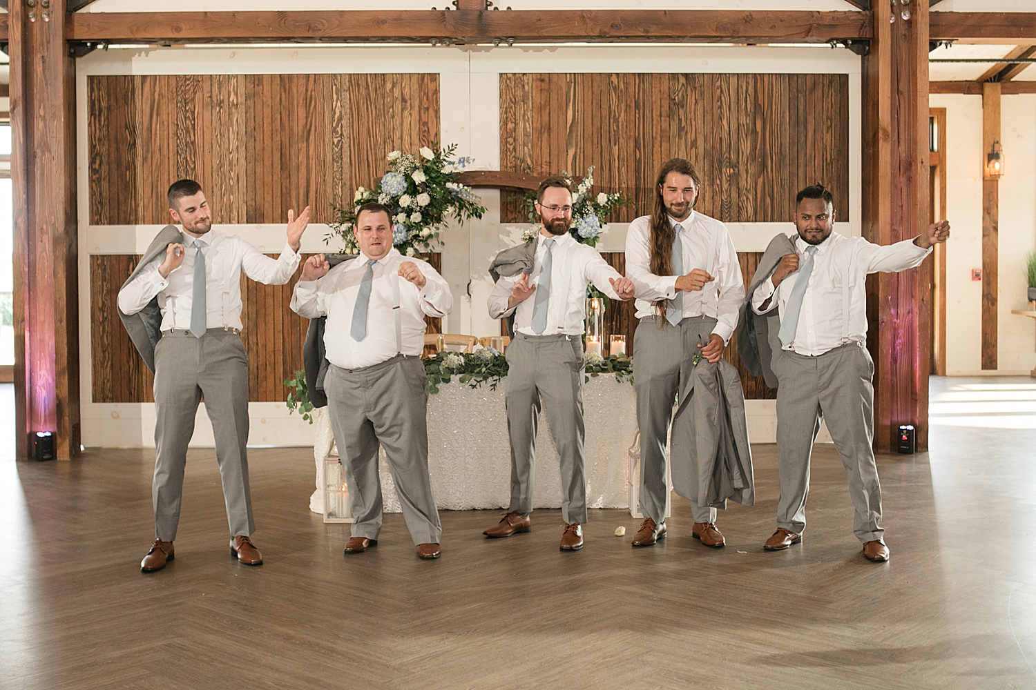 groomsmen entrance into reception