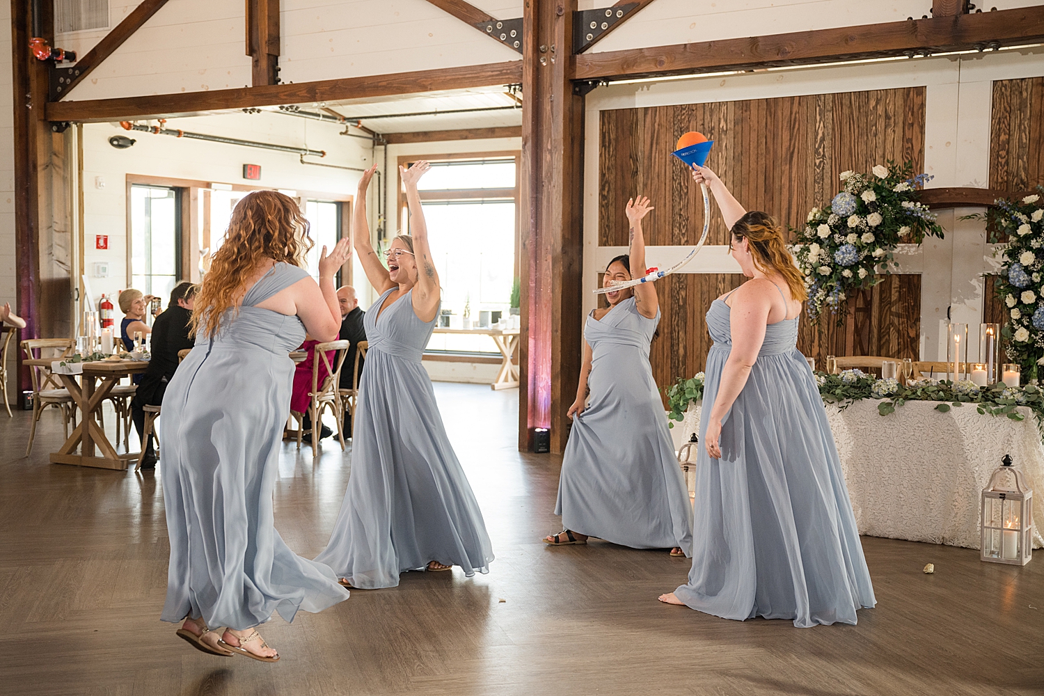 bridesmaids entrance beer bong